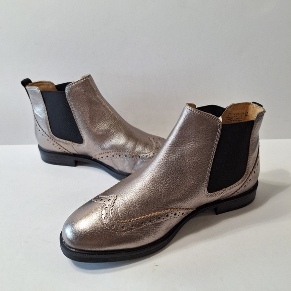 Hush Puppies Gunmetal Grunge Gorpcore Bailey Leather Chelsea Boots Size 9W - Picture 1 of 10